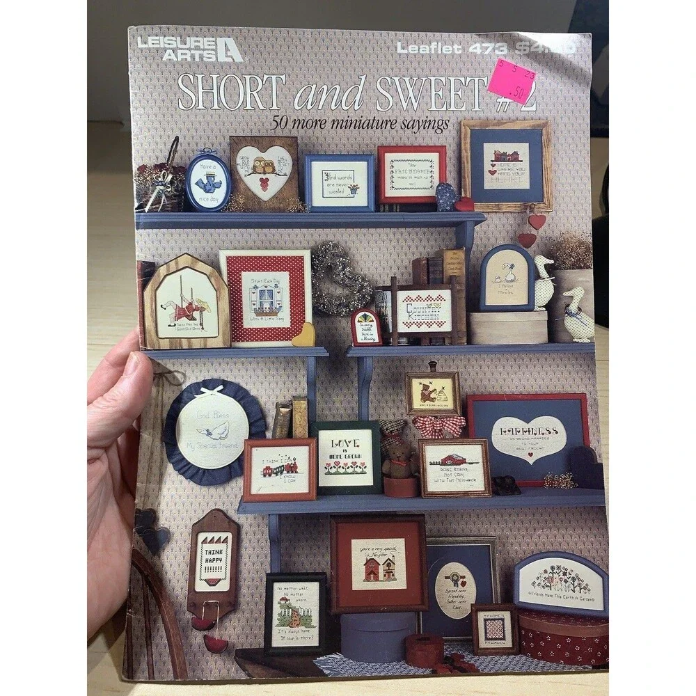 Leisure Arts Cross Stitch Patterns Short And Sweet 50 Miniature Sayings